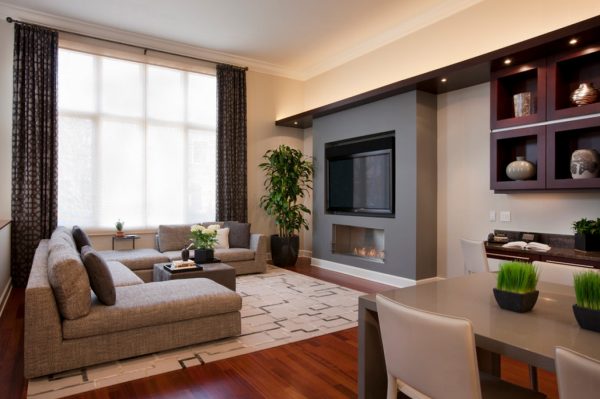 Интерьер гостиной в сдержанных тонах Интерьер гостиной в сдержанных тонах