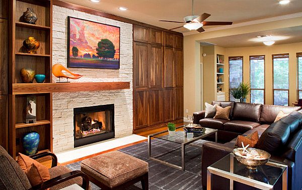 Романский интерьер с камином Романский интерьер с камином