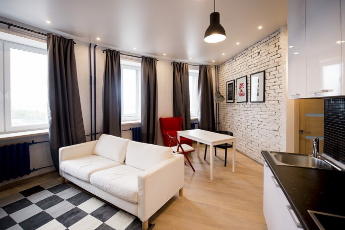 однорівнева натяжна конструкція в інтер'єрі