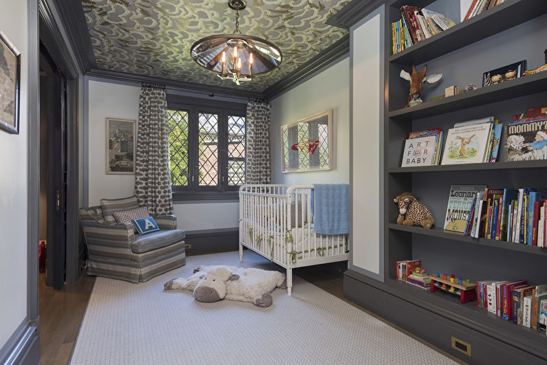 Тканинна натяжна стеля у дитячій кімнаті.