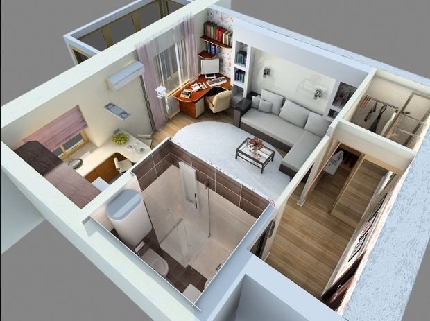 Фотографія: Планування в стилі, Декор інтер'єру, Малогабаритна квартира, Квартира, Студія