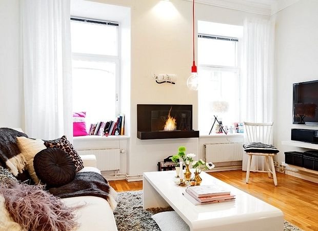 Фотографія: Вітальня в стилі Скандинавський, Декор інтер'єру, Малогабаритна квартира, Квартира, Студія