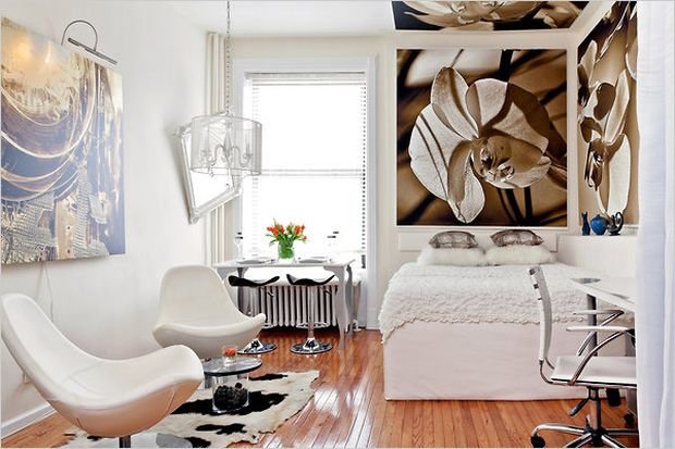 Фотографія: Спальня в стилі Скандинавський, Декор інтер'єру, Малогабаритна квартира, Квартира, Студія