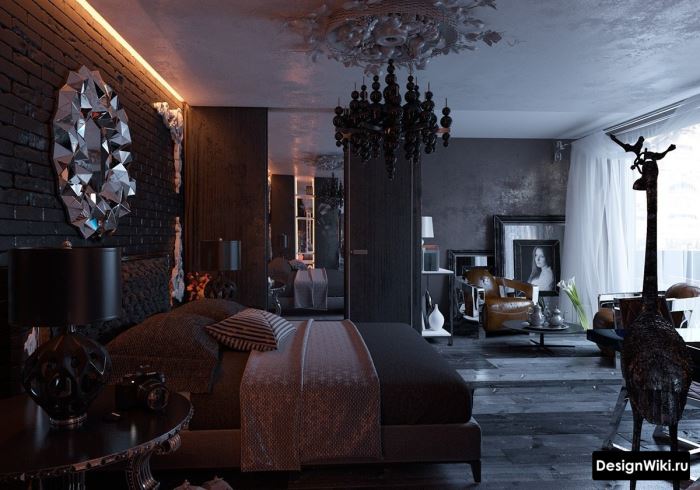 Шикарный черный готический стиль в интерьере