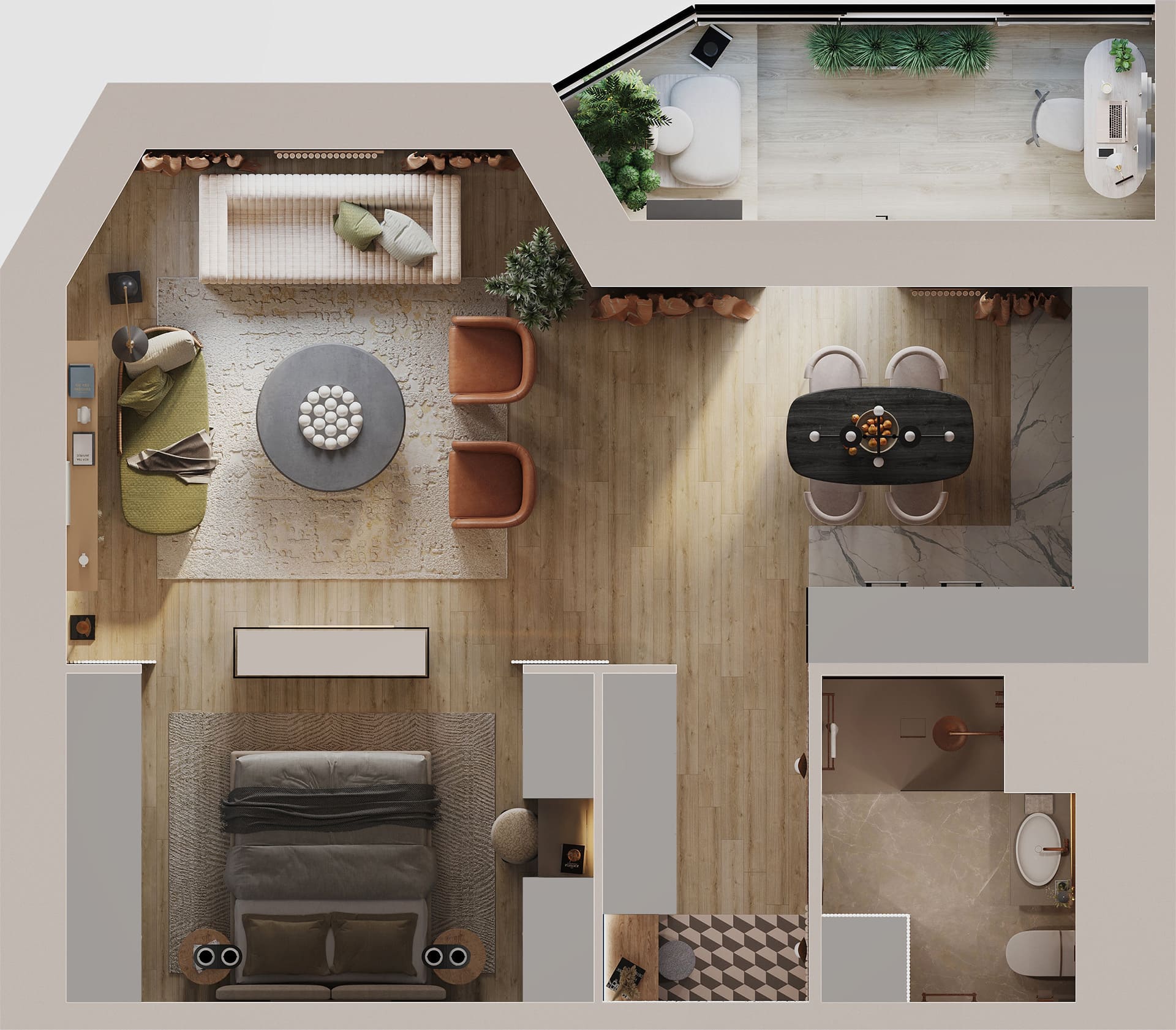 дизайн інтер'єру модної квартири фото 22