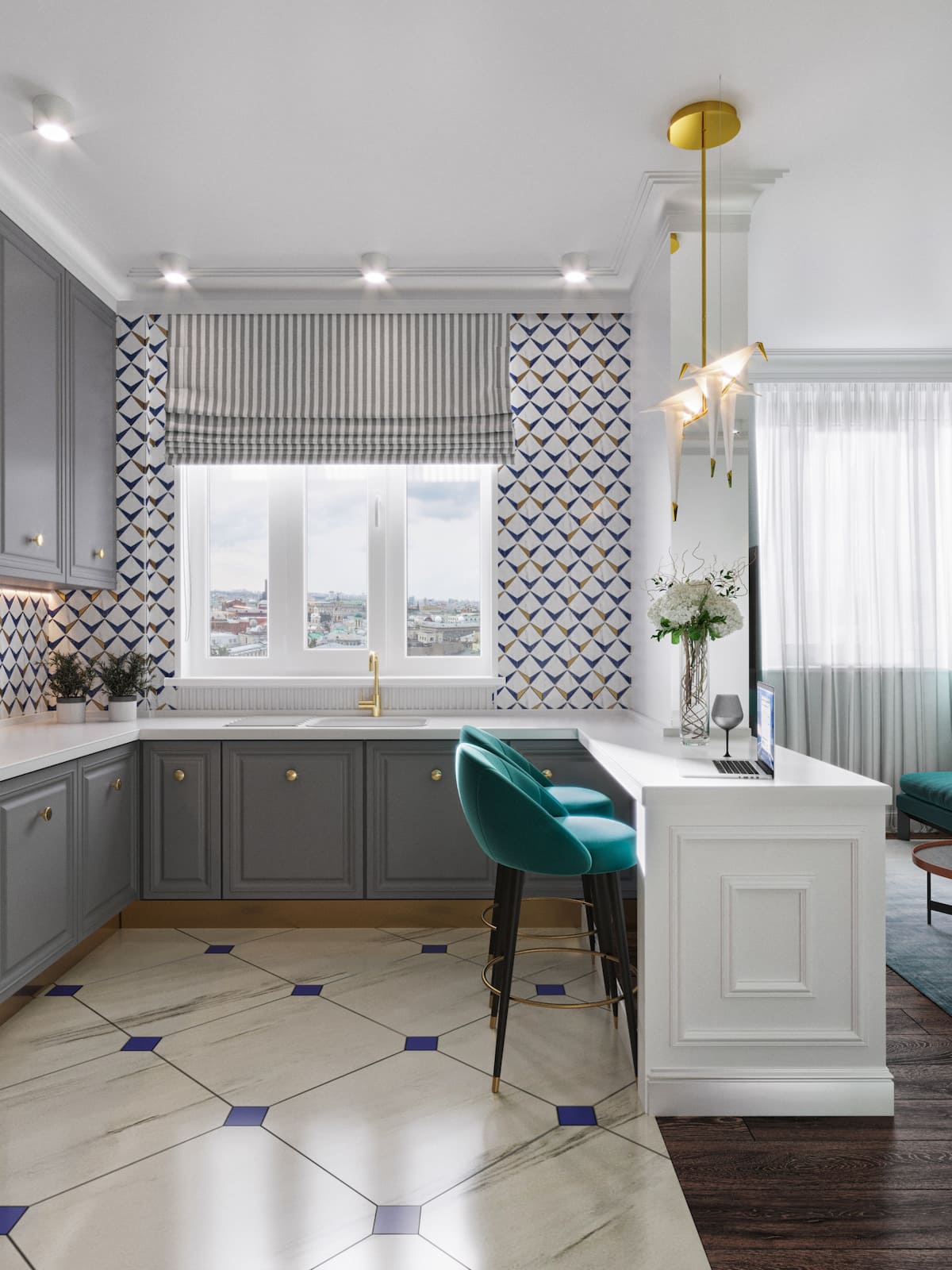 дизайн інтер'єру модної квартири фото 32