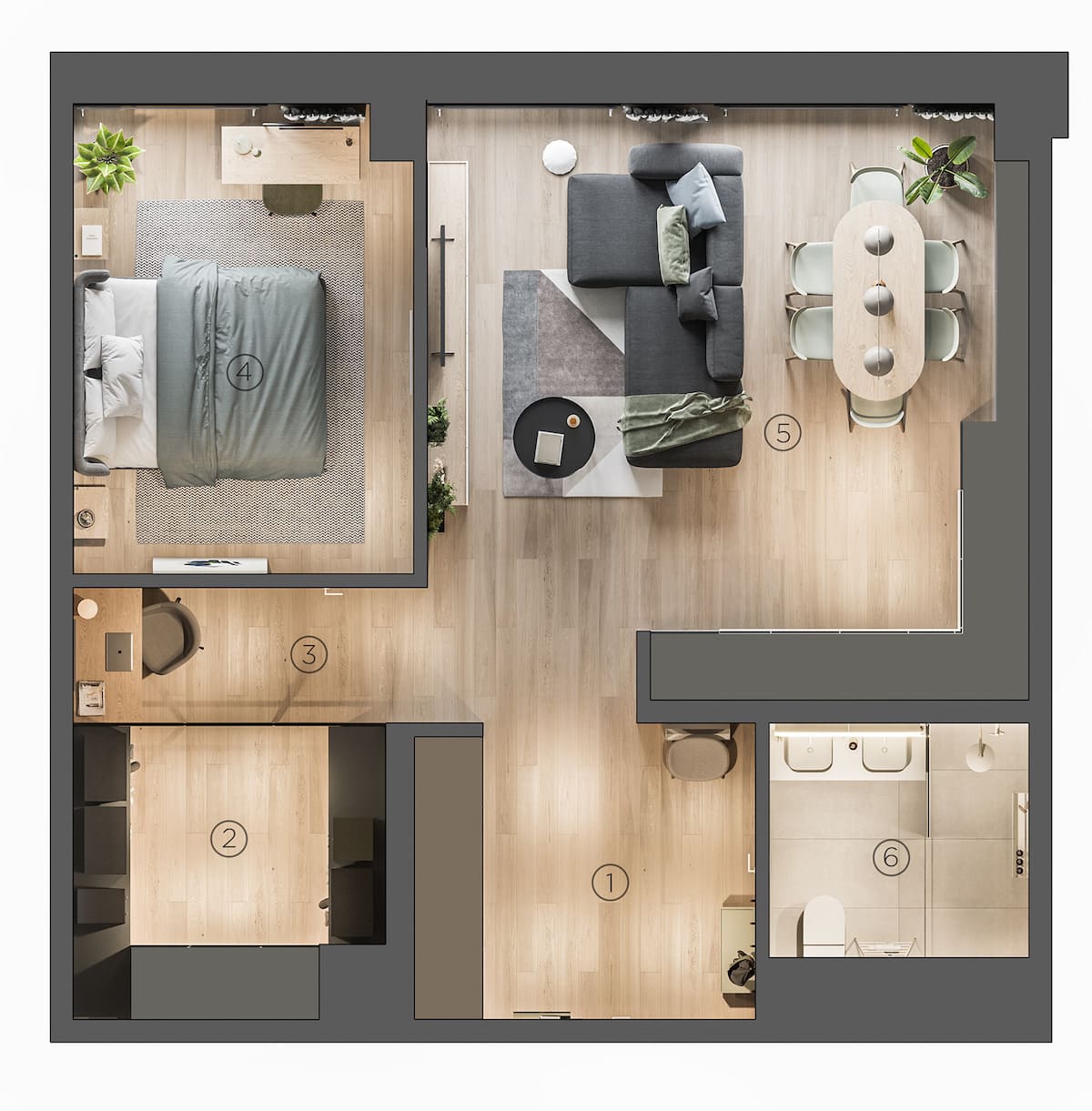 дизайн інтер'єру модної квартири фото 44