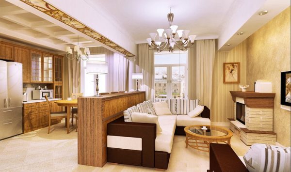 Разделение на зоны барной стойкой Разделение на зоны барной стойкой