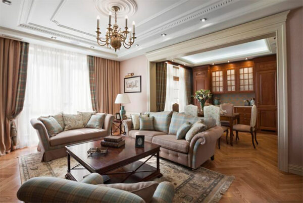 Інтер'єр вітальні в англійському стилі