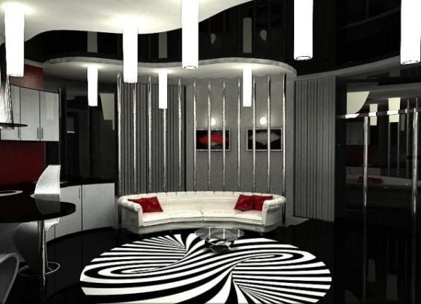 Чорно-біла стеля у дизайні Чорно-біла стеля у дизайні