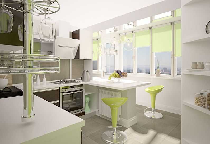 Дизайн кухні 9 кв.м з балконом