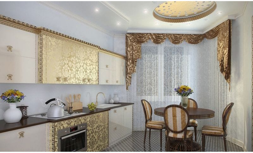 Кухня 9 м кв в стиле Ар-деко