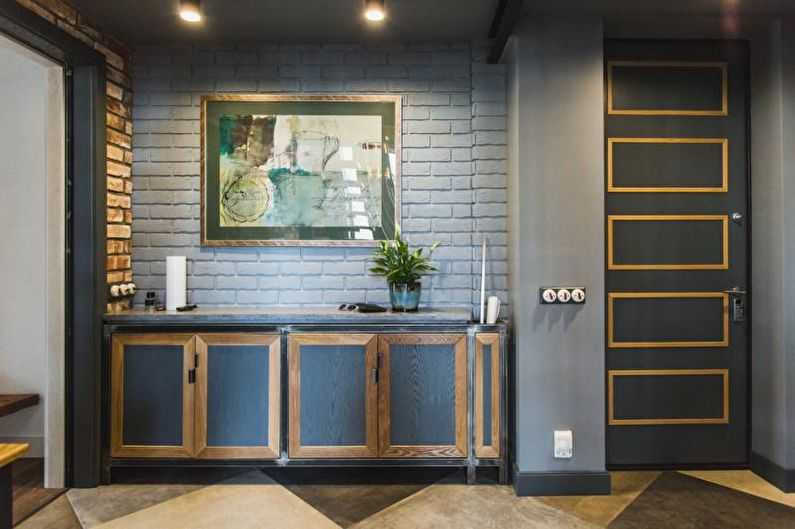 Дизайн інтер'єру передпокою в стилі лофт.