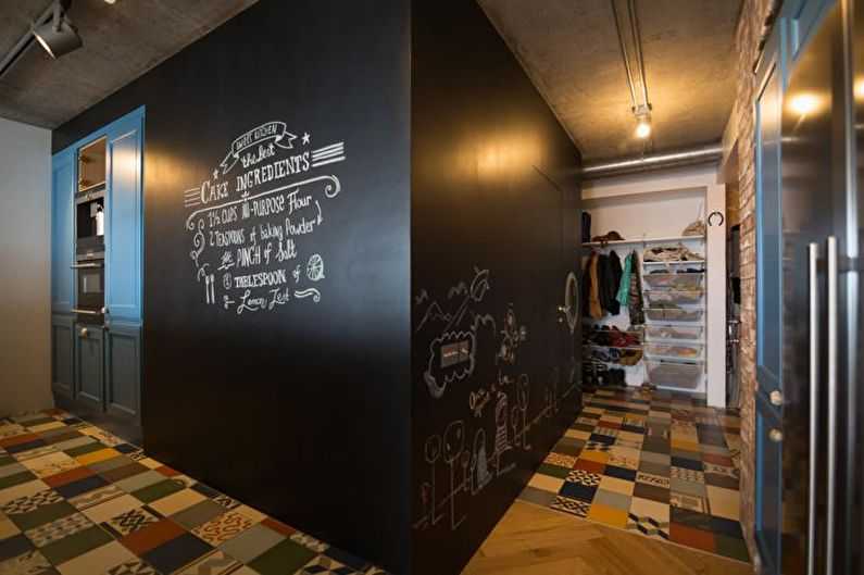 Дизайн інтер'єру передпокою в стилі лофт.