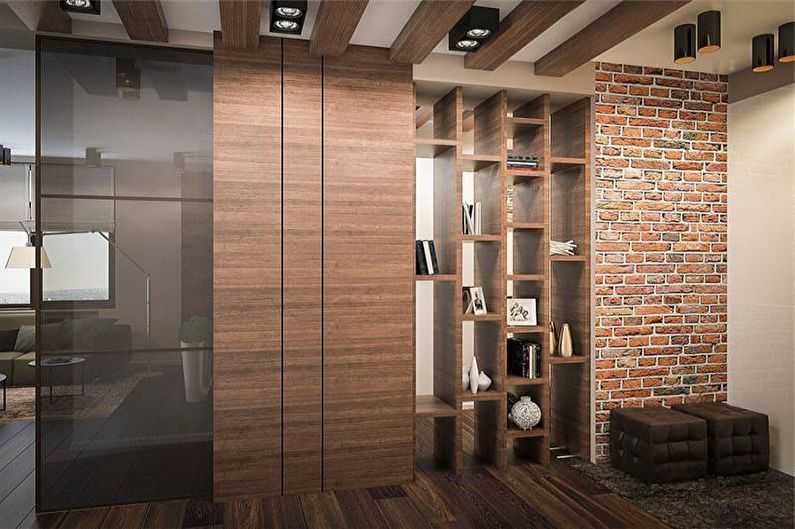 Дизайн інтер'єру передпокою в стилі лофт.