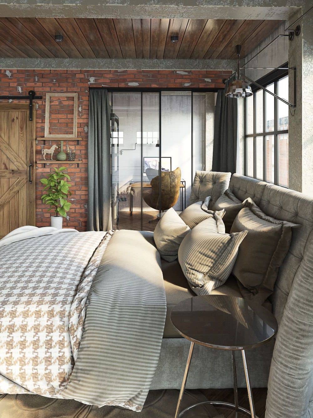 Текстилю у спальні виділяється особливе значення. Популярні натуральні тканини в спокійних тонах: ситець, бавовна, льон