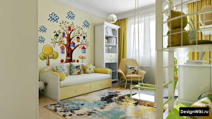 Інтер'єр дитячої у жовтих тонах