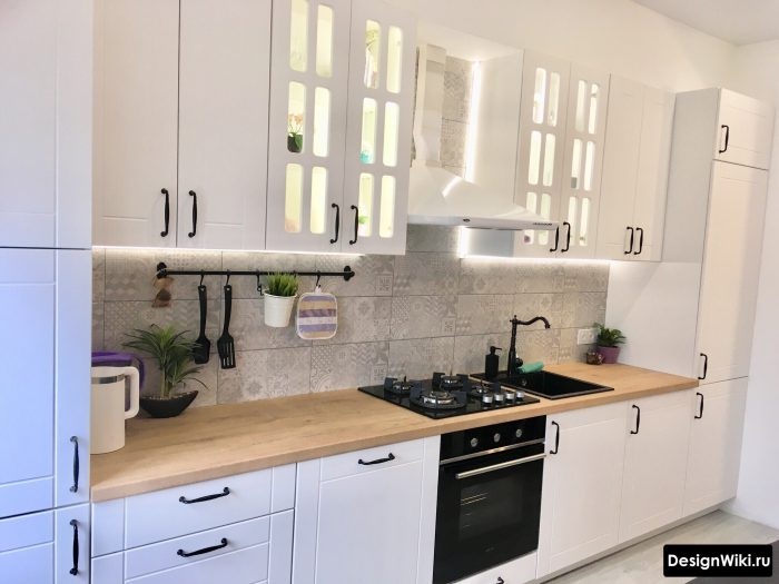 підсвічування гарнітура на кухні у скандинавському стилі