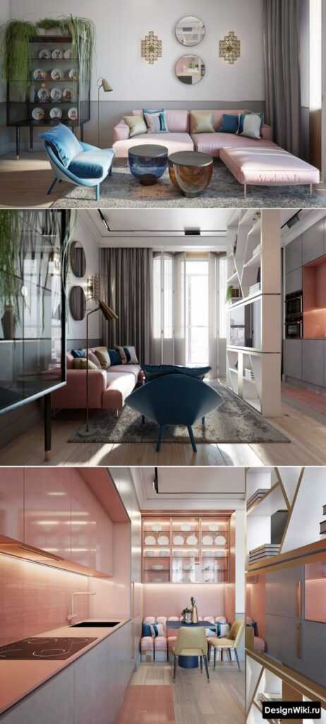 скандинавський стиль з блідо-рожевими та блакитними відтінками