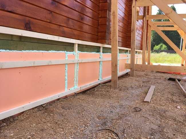 утепление свайного фундамента веранды