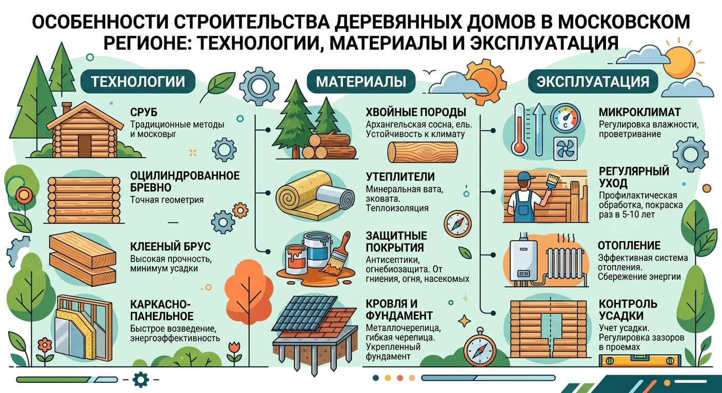 Особенности строительства деревянных домов в условиях Московского региона: технологии, материалы и эксплуатация