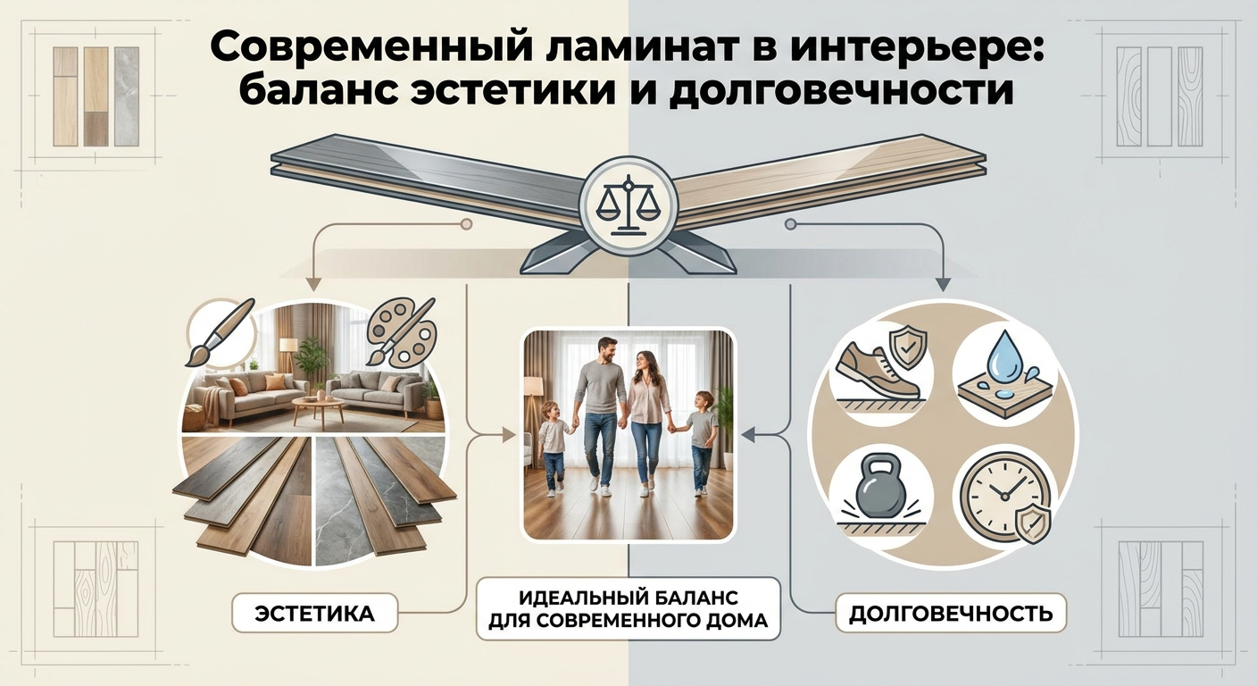 Современный ламинат в интерьере: баланс эстетики и долговечности