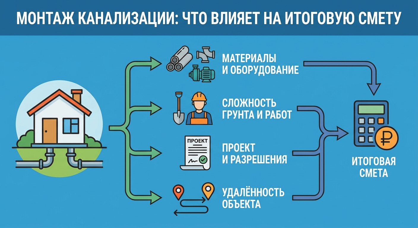 Монтаж канализации: что влияет на итоговую смету